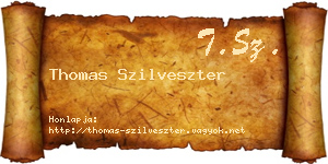 Thomas Szilveszter névjegykártya